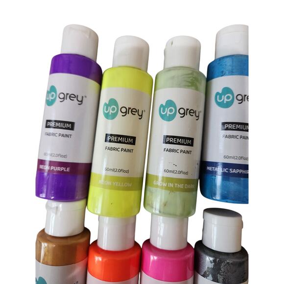UpGrey Fabric Paints Neon and Metallic - Picture 3 of 5